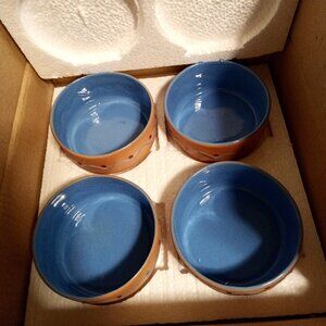 Set of Four Vintage Terracotta Bowls 4 3/4" X 2 1/4" NEW in Orig Box